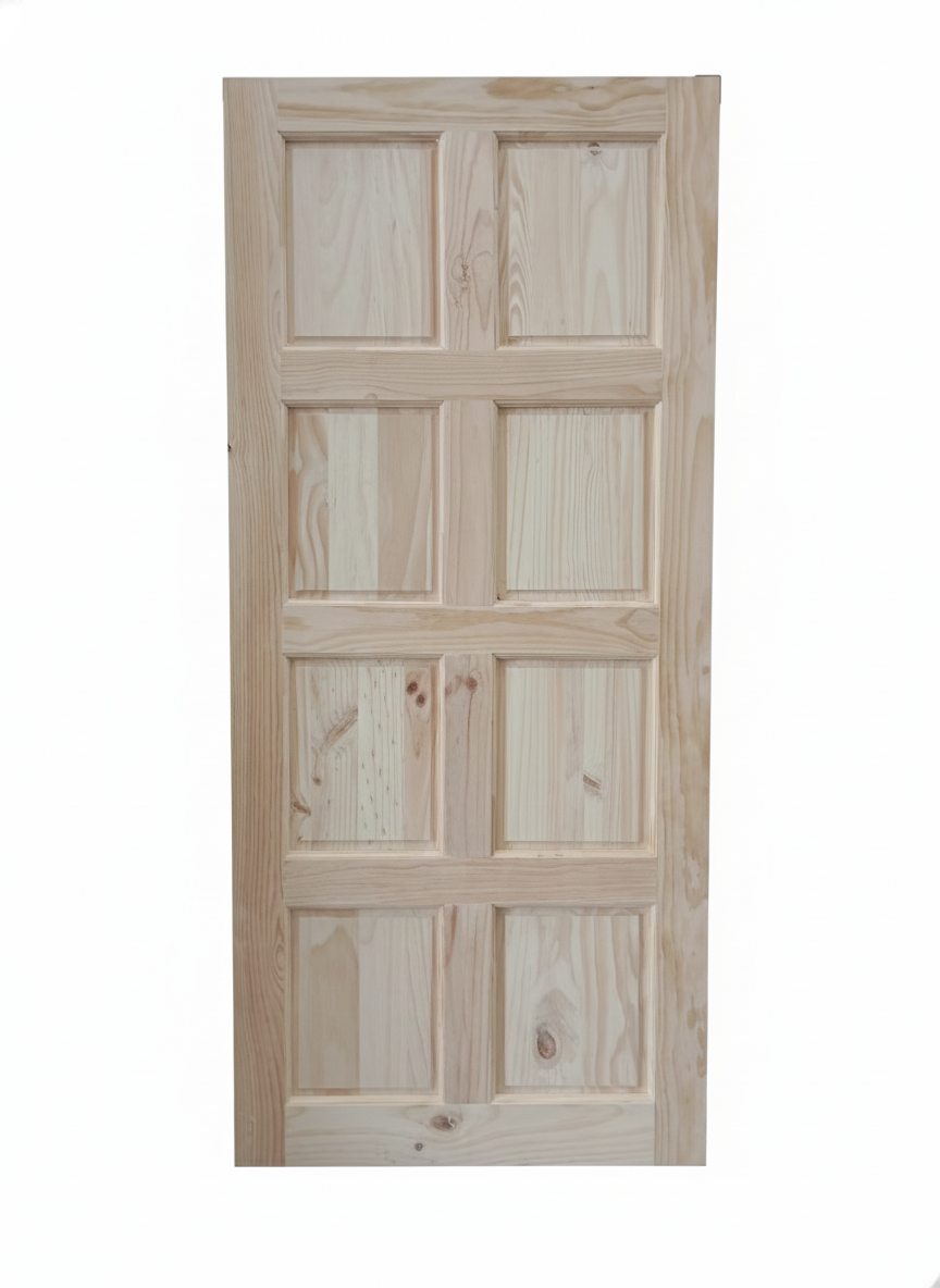 Puerta 8 Paneles Pino Radiata